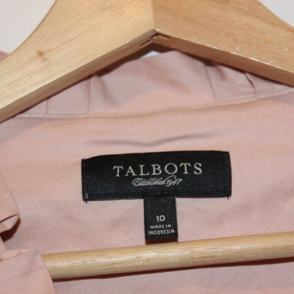 Talbots Rust Pink Ruffle Neck One Button blazer Women's Size 10 - Picture 5 of 7